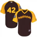 Youth Majestic Los Angeles Dodgers #42 Jackie Robinson Authentic Brown 2016 All-Star National League BP Cool Base MLB Jersey