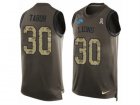 Mens Nike Detroit Lions #30 Teez Tabor Limited Green Salute to Service Tank Top NFL Jersey