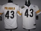 Nike Women Pittsburgh Steelers #43 Troy Polamalu white[80 Anniversary Patch]Jersey