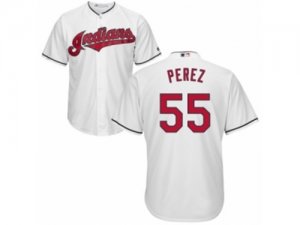 Youth Majestic Cleveland Indians #55 Roberto Perez Authentic White Home Cool Base MLB Jersey