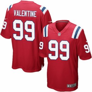 Mens Nike New England Patriots #99 Vincent Valentine Game Red Alternate NFL Jersey