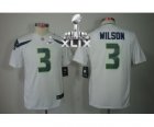 2015 Super Bowl XLIX nike youth nfl jerseys seattle seahawks #3 wilson white[nike limited]