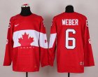 nhl team canada #6 weber red[2014 olympic]