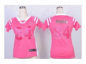 Nike women jerseys dallas cowboys #94 ware pink[fashion Rhinestone sequins]