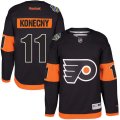 Mens Reebok Philadelphia Flyers #11 Travis Konecny Black 2017 Stadium Series Stitched NHL Jersey