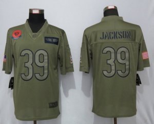 Nike Bears #39 Eddie Jackson 2019 Olive Salute To Service Limited Jersey