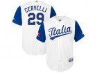 Mens Italy Baseball #29 Francisco Cervelli Majestic White 2017 World Baseball Classic Jersey