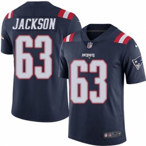 Youth Nike New England Patriots #63 Tre Jackson Limited Navy Blue Rush NFL Jersey