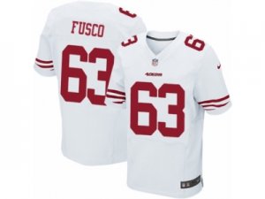 Mens Nike San Francisco 49ers #63 Brandon Fusco Elite White NFL Jersey