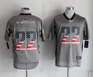 Nike Dallas Cowboys #22 Emmitt Smith grey Jerseys(Elite USA Flag Fashion)