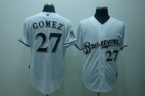 mlb milwaukee brewers #27 gomez white[cool base]