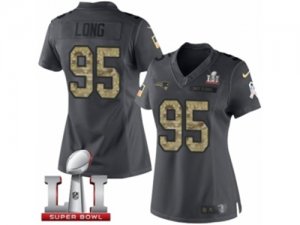 Womens Nike New England Patriots #95 Chris Long Limited Black 2016 Salute to Service Super Bowl LI 51 NFL Jersey