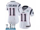 Women Nike New England Patriots #11 Julian Edelman White Vapor Untouchable Limited Player Super Bowl LII NFL Jersey
