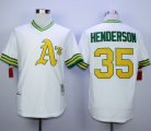 Mitchell And Ness Oakland Athletics #35 Rickey Henderson White Cool Base Stitched MLB Jersey