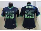 Nike Women Seattle Seahawks #25 Sherman Blue Jerseys(Drift Fashion)