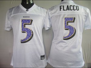 Women Baltimore Ravens #5 Joe Flacco White[2010]