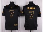 Nike Denver Broncos #7 John Elway Black Pro Line Gold Collection Jersey(Elite)