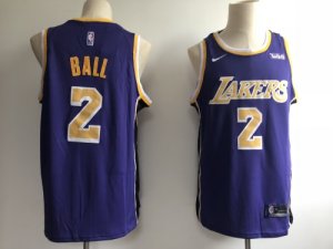 Lakers #2 Lonzo Ball Purple 2018-19 Nike Swingman Jersey