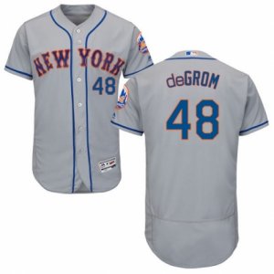 Men\'s Majestic New York Mets #48 Jacob deGrom Grey Flexbase Authentic Collection MLB Jersey