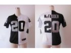 Nike Women Oakland Raiders #20 Darren McFadden Black-white jerseys[Split Elite]