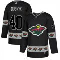 Wild #40 Devan Dubnyk Black Team Logos Fashion Adidas Jersey
