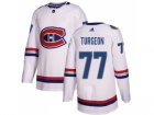 Men Adidas Montreal Canadiens #77 Pierre Turgeon White Authentic 2017 100 Classic Stitched NHL Jersey