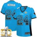 Women Nike Panthers #24 Josh Norman Blue Alternate Super Bowl 50 Stitched Drift Fashion Jersey