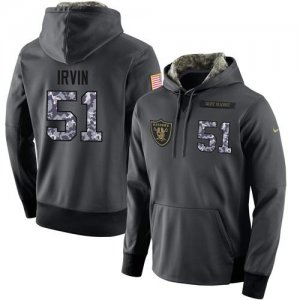 NFL Mens Nike Oakland Raiders #51 Bruce Irvin Stitched Black Anthracite Salute to Service Player Performance Hoodie