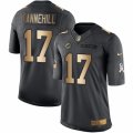 Mens Nike Miami Dolphins #17 Ryan Tannehill Limited Black Gold Salute to Service NFL Jersey