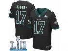 Men Nike Philadelphia Eagles #17 Alshon Jeffery Elite Black Alternate Drift Fashion Super Bowl LII NFL Jersey
