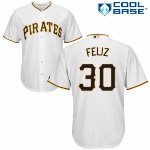 Men\'s Majestic Pittsburgh Pirates #30 Neftali Feliz Replica White Home Cool Base MLB Jersey