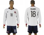 Colombia #18 Palacios Away Long Sleeves Soccer Country Jersey