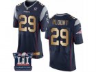 Mens Nike New England Patriots #29 LeGarrette Blount Elite Navy Gold Team Color Super Bowl LI Champions NFL Jersey