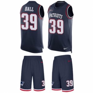 Mens Nike New England Patriots #39 Montee Ball Limited Navy Blue Tank Top Suit NFL Jersey