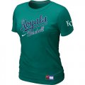Women MLB Kansas City Royals L.Green Nike Short Sleeve Practice T-Shirt