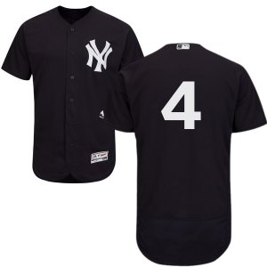 Men\'s Majestic New York Yankees #4 Lou Gehrig Navy Flexbase Authentic Collection MLB Jersey