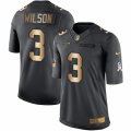 Men's Nike Seattle Seahawks #3 Russell Wilson Limited Black Gold Salute to Service NFL Jersey