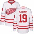 Mens Reebok Detroit Red Wings #19 Steve Yzerman Authentic White 2017 Centennial Classic NHL Jersey