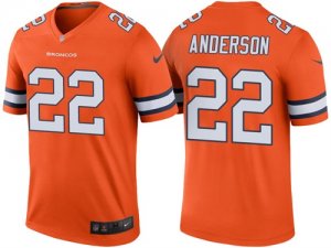 Denver Broncos #22 C.J. Anderson Orange Color Rush Legend Jersey