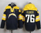 Nike San Diego Chargers #76 D.J. Fluker Navy Blue Player Pullover Hoodie