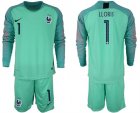 France 1 LLORIS 2018 FIFA World Cup Green Goalkeeper Long Sleeve