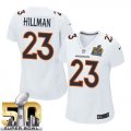 Women Nike Denver Broncos #23 Ronnie Hillman White Super Bowl 50 Stitched NFL Game Event Jersey