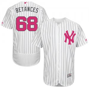 Men\'s Majestic New York Yankees #68 Dellin Betances Authentic White 2016 Mother\'s Day Fashion Flex Base MLB Jersey