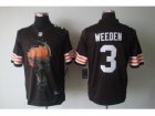 Nike NFL Cleveland Browns #3 Brandon Weeden Brown Jerseys(Helmet Tri-Blend Limited)