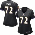 Women's Nike Baltimore Ravens #72 Alex Lewis Limited Black Alternate NFL Jersey
