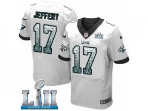 Men Nike Philadelphia Eagles #17 Alshon Jeffery Elite White Road Drift Fashion Super Bowl LII NFL Jersey
