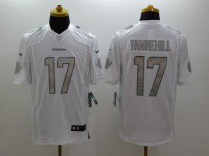 Nike Miami Dolphins #17 Ryan Tannehill Platinum White Jerseys(Game)