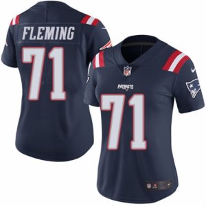 Women\'s Nike New England Patriots #71 Cameron Fleming Limited Navy Blue Rush NFL Jersey