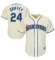 Majestic Seattle Mariners #24 Ken Griffey Replica Cream Alternate Cool Base MLB Jersey