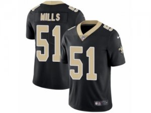 Mens Nike New Orleans Saints #51 Sam Mills Vapor Untouchable Limited Black Team Color NFL Jersey